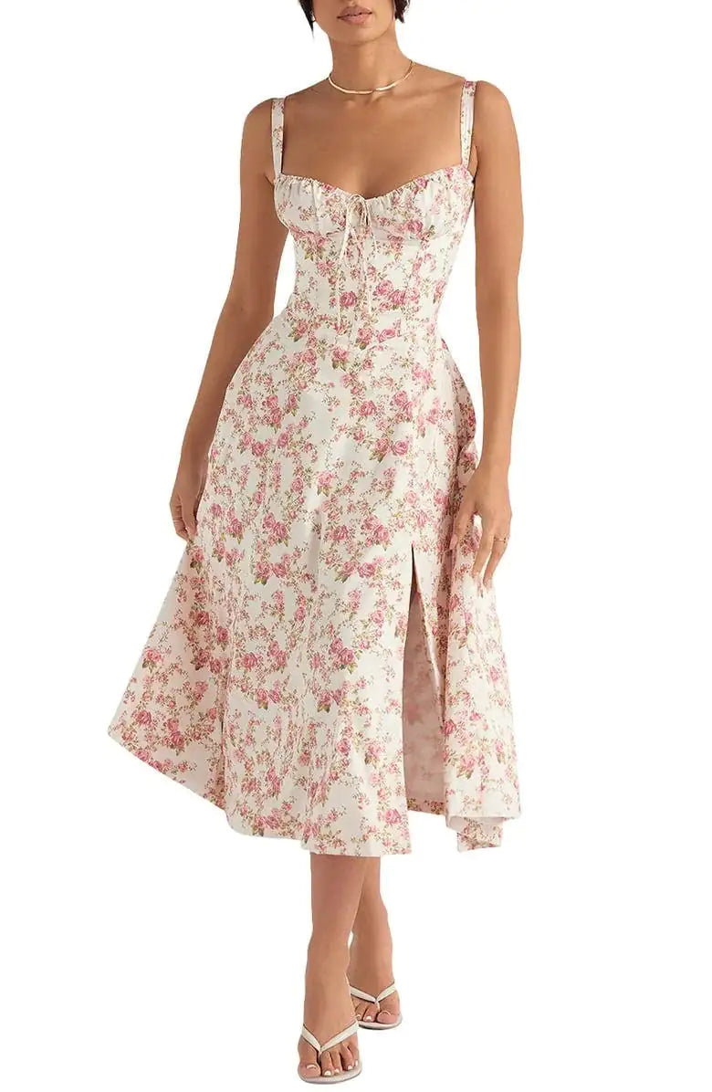 Yario Floral Midriff Waist Shaper Dress