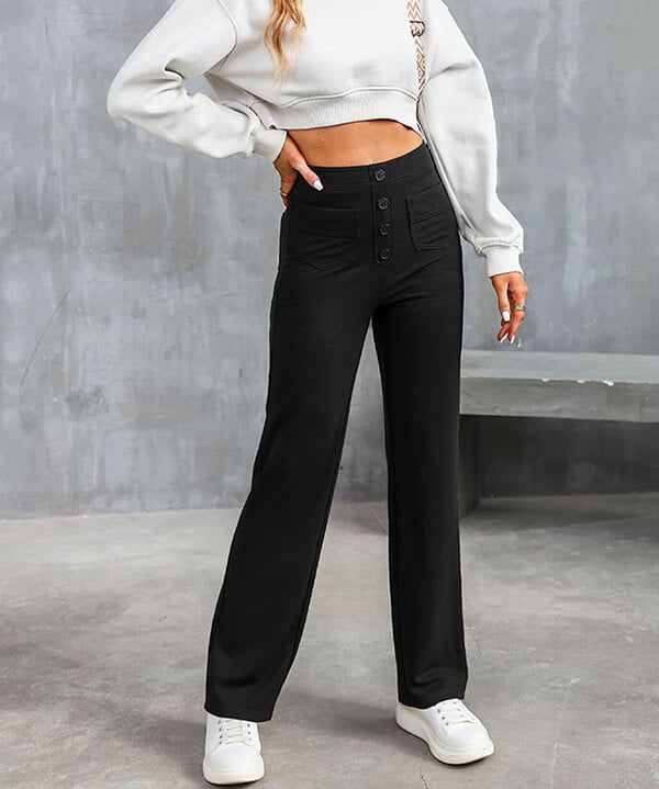 Yarzio | High-waisted elastische casual broek