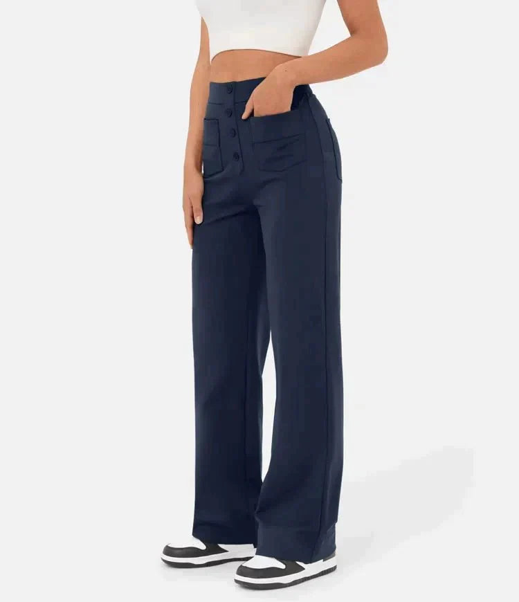 Yarzio | High-waisted elastische casual broek