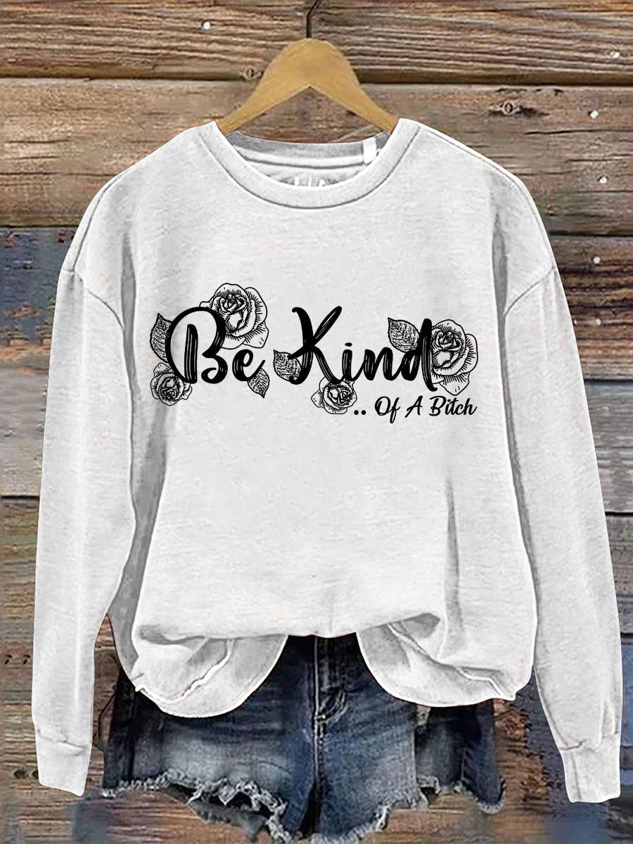 Yarzio Be Kind Print Casual Sweatshirt