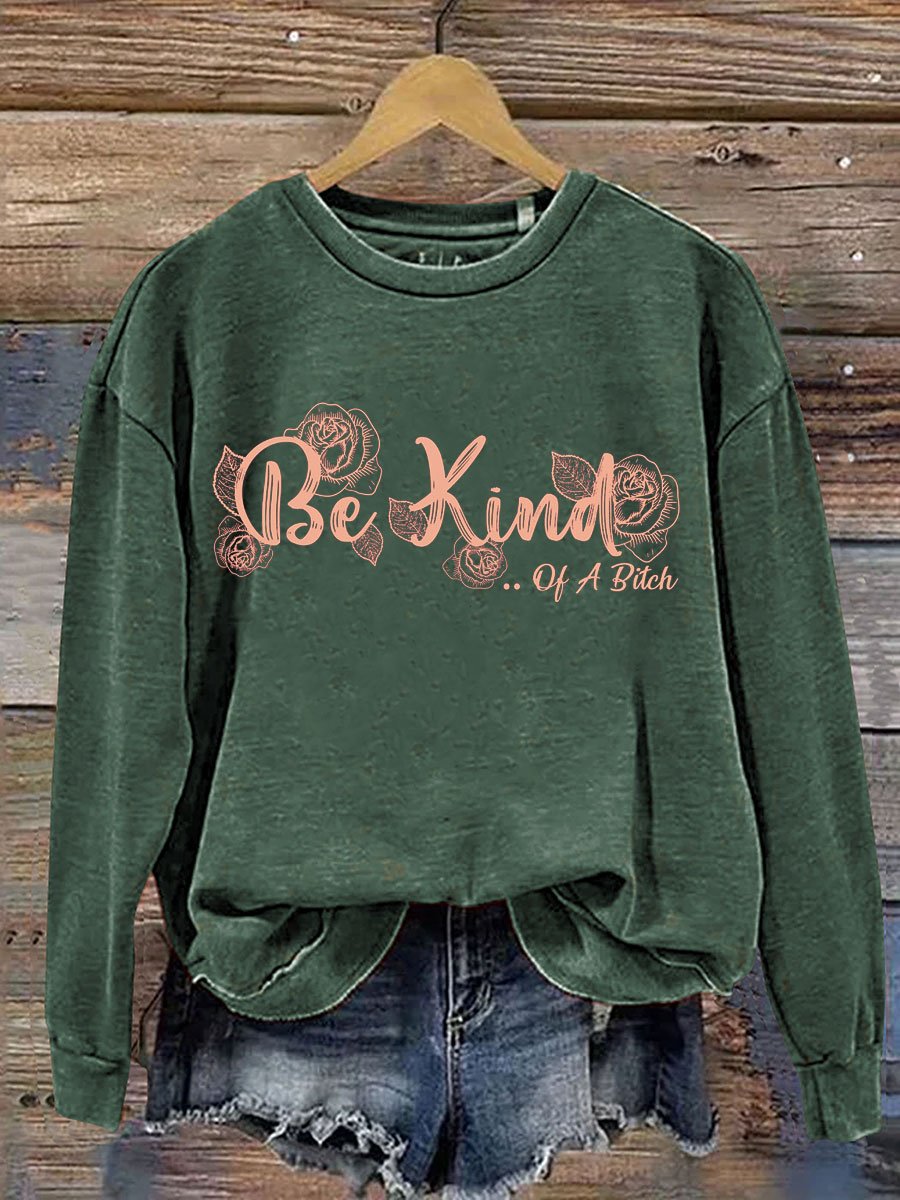 Yarzio Be Kind Print Casual Sweatshirt