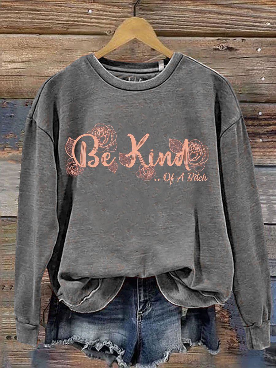 Yarzio Be Kind Print Casual Sweatshirt