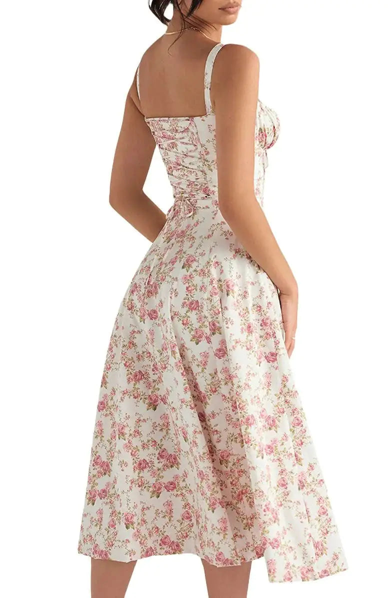 Yario Floral Midriff Waist Shaper Dress