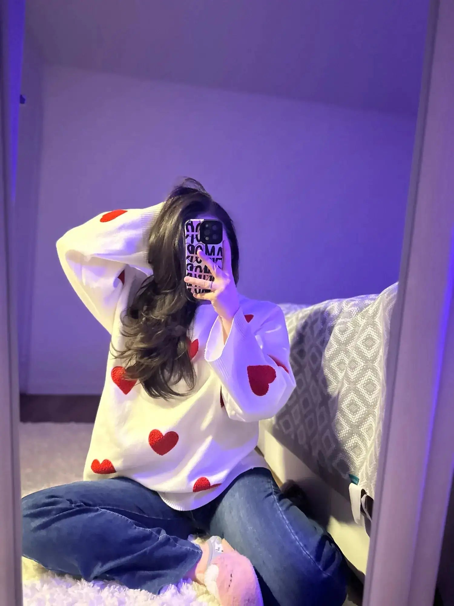 Cozy Red Heart Sweater