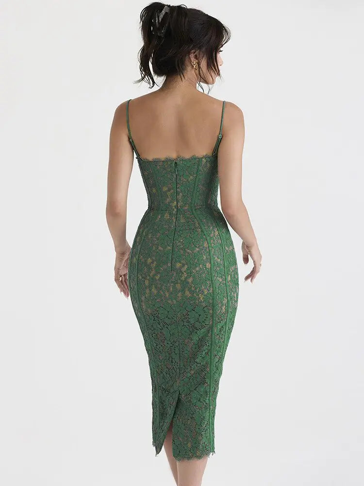 Yario Elegant Backless Midi Dress